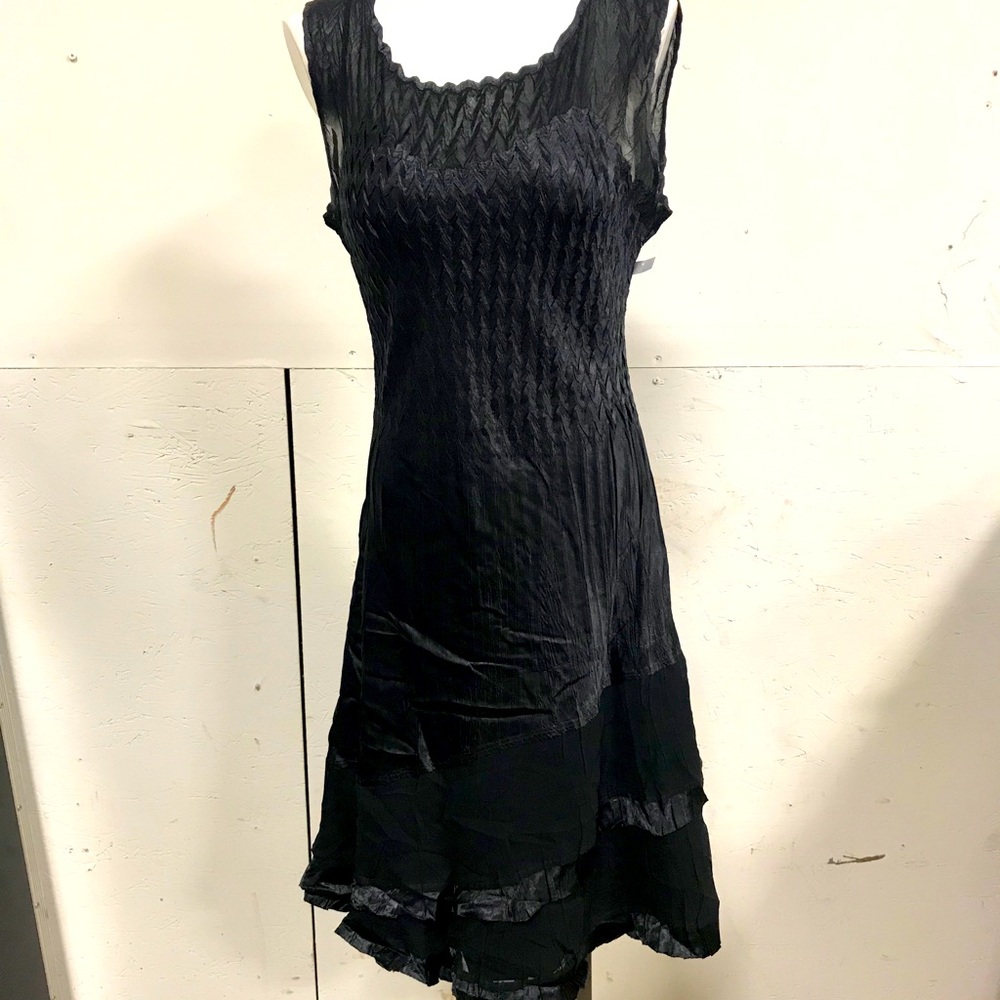 Komarov Charmeuse & Chiffon Tiered Dress